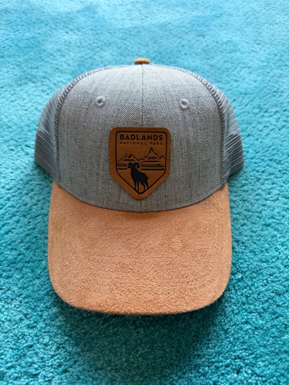 Badlands National Park Patch Trucker Hat - Gray & Tan